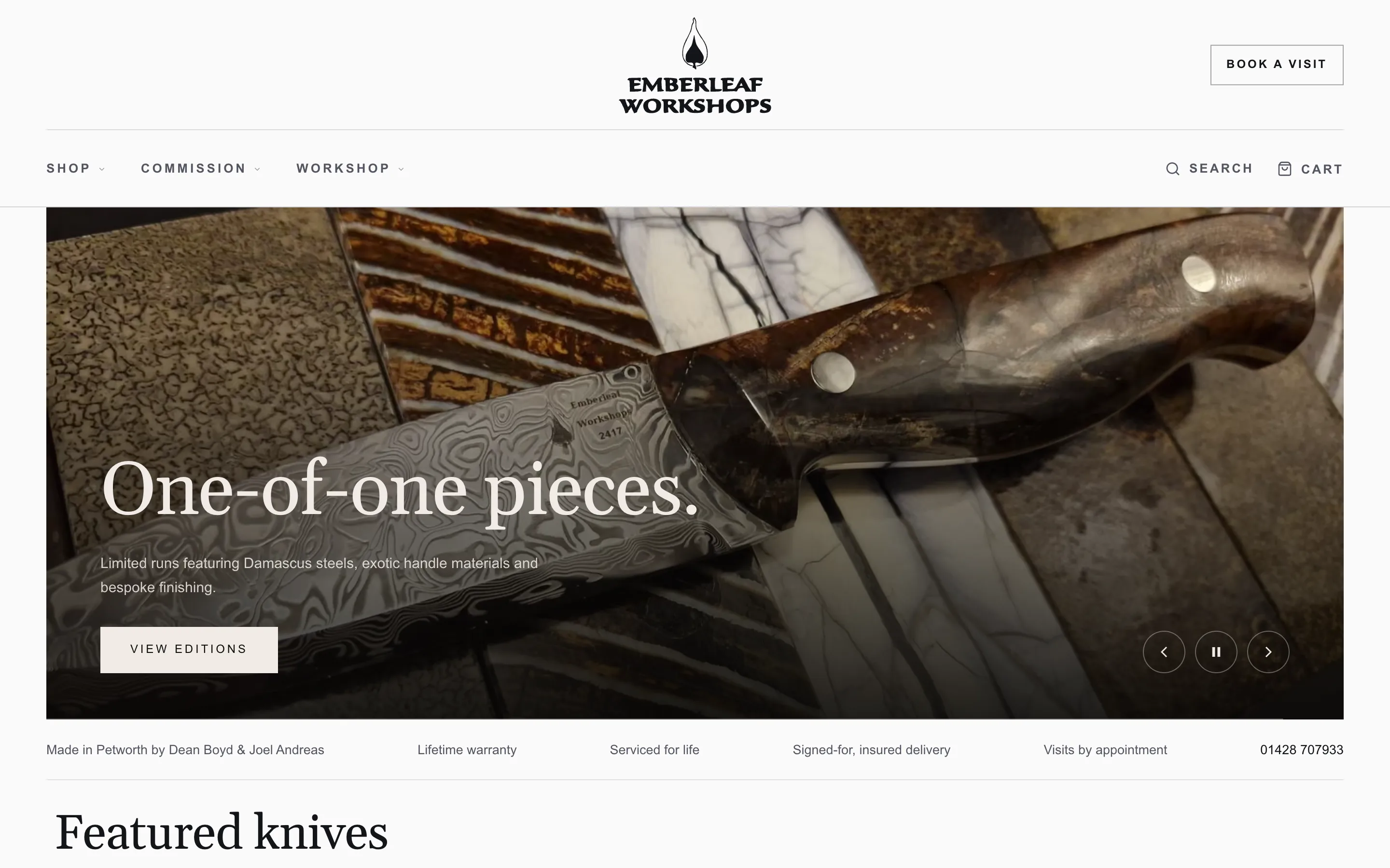 Emberleaf Knives website
